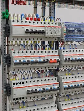 Current circuit breakers. Stock Photos