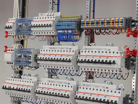 Current circuit breakers. Stock Photos