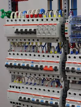 Current circuit breakers. Stock Photos