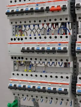 Current circuit breakers. Stock Photos