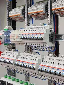 Current circuit breakers. Stock Photos