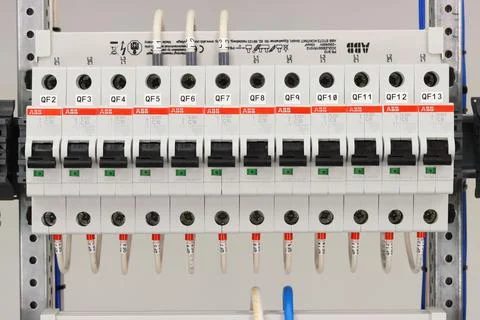 Current circuit breakers. Stock Photos