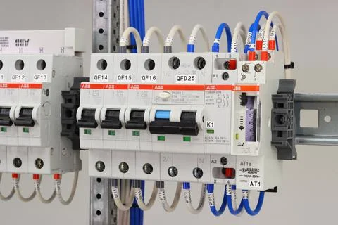 Current circuit breakers. Stock Photos