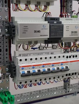 Current circuit breakers. Stock Photos