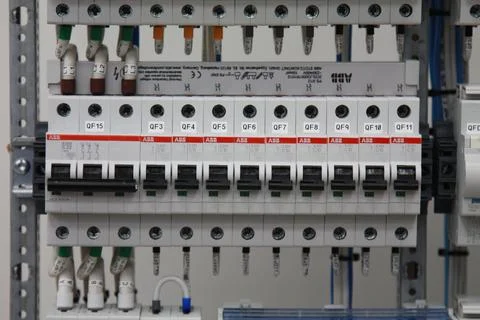 Current circuit breakers. Stock Photos