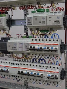 Current circuit breakers. Stock Photos