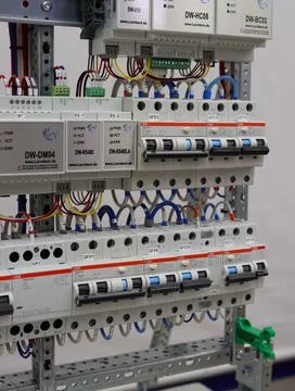 Current circuit breakers. Stock Photos