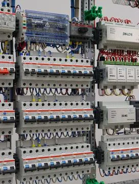 Current circuit breakers. Stock Photos