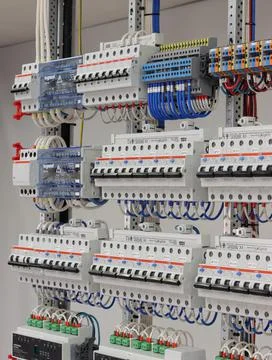Current circuit breakers. Stock Photos