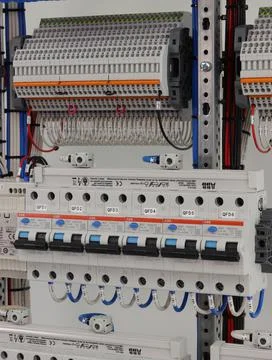 Current circuit breakers. Stock Photos