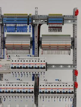 Current circuit breakers. Stock Photos