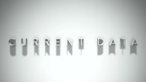 Current data 3D title animation white text on a white background Vídeos de archivo 298898685