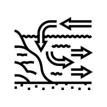 Current diagra world ocean line icon vector illustration Stock Illustration