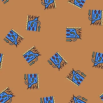 Current diagra world ocean vector seamless pattern Stock Illustration