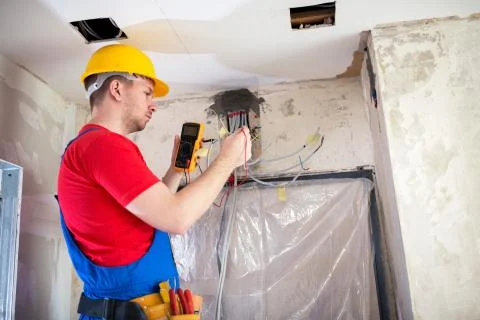 Current distribution system check with unimer Stock-Fotos