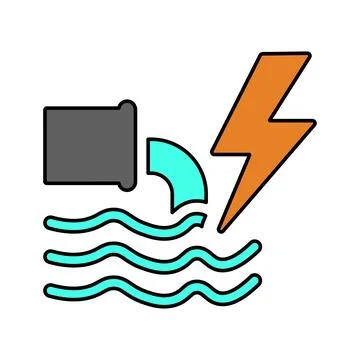 Current, effluent, flow icon. Stock Illustration