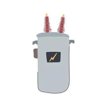 Current electrical transformer cartoon vector illustration Stockillustratie