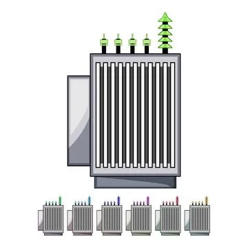 Current electrical transformer cartoon vector graphic Illustrazione stock