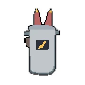 Current electrical transformer pixel art vector illustration Illustrazione stock