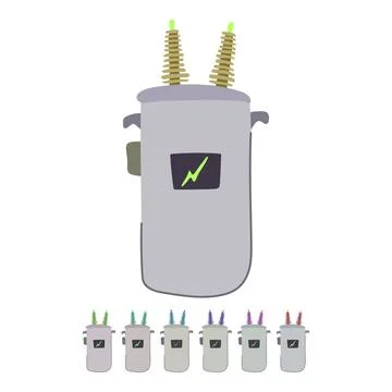 Current electrical transformer vector cartoon graphic Stock Illustration