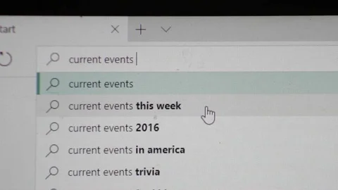 CURRENT EVENTS - SEARCH BAR TYPOGRAPHY Stock Footage 83229321