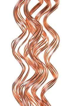 Current flow, wavy copper wire Stock Photos