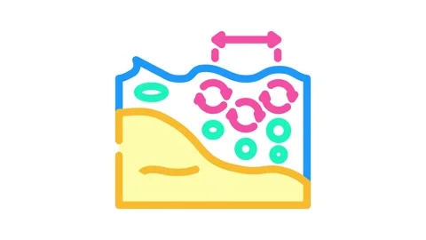 Current generator tidal power color icon animation Vídeo Stock 327264383