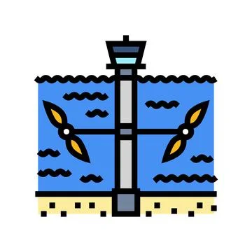 Current generator tidal power color icon vector illustration Stock Illustration