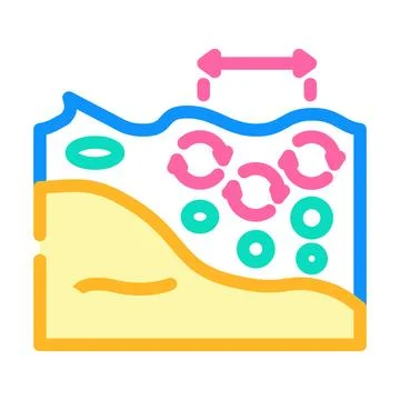 Current generator tidal power color icon vector illustration Stock Illustration