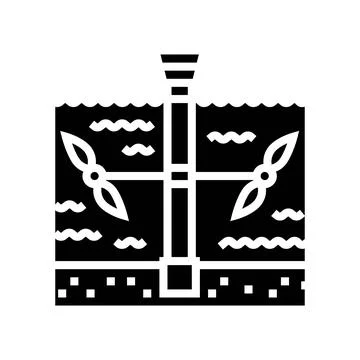 Current generator tidal power glyph icon vector illustration Illustrazione stock
