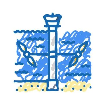 Current generator tidal power icon doodle illustration イラスト素材