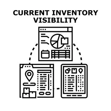 Current inventory visibility concept with data management system Stock Illustration