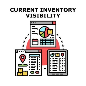 Current inventory visibility concept with data management system Stock Illustration