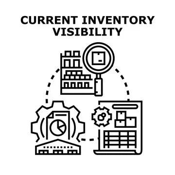 Current inventory visibility concept, managing global supply chain process Illustrazione stock