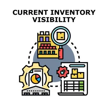 Current inventory visibility concept, managing global supply chain process 스톡 일러스트