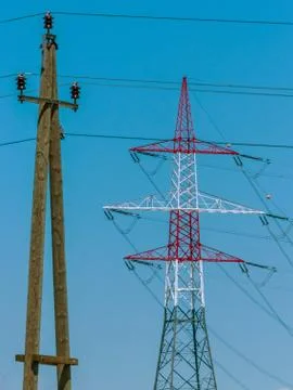 Current keys of a high-voltage line Stock Photos