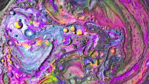 Current liquid paints. Abstract color moving background closeup 動画素材 134322523
