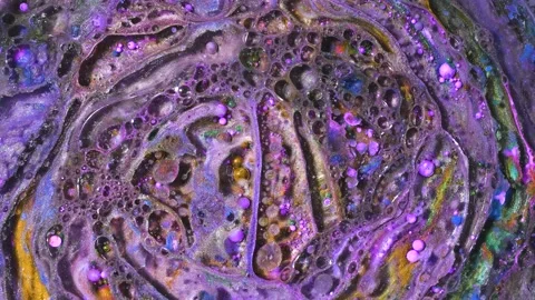 Current liquid paints. Abstract color moving background closeup 库存影片 134378253