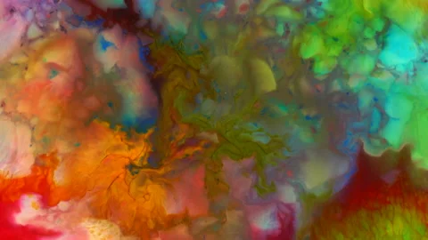 Current liquid paints. Abstract color moving background closeup Vídeo Stock 143419452