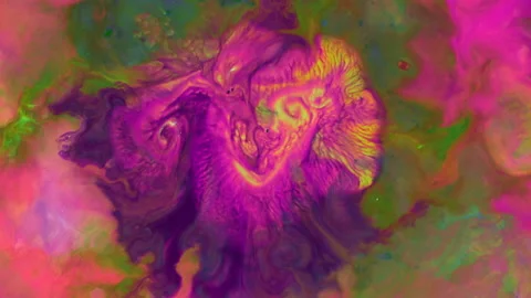 Current liquid paints. Abstract color moving background closeup Vídeos de archivo 143420160