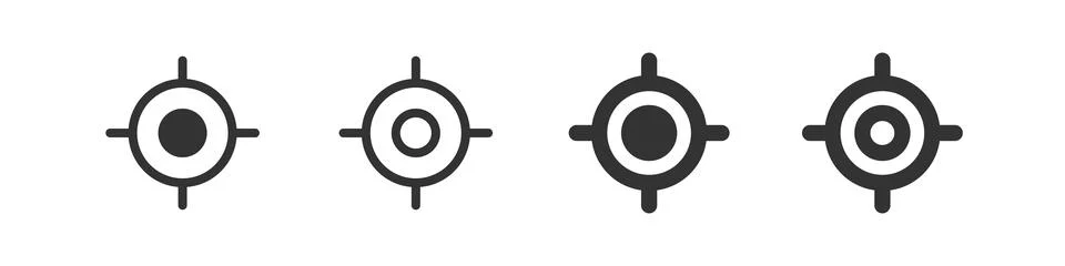 Current location icon. Pointer sign. GPS logo, symbol tracking in vector flat Stock Illustration