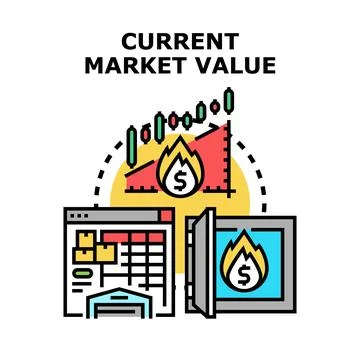 Current market value and property appraisal concept Stock Illustration