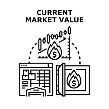Current market value and property appraisal concept 스톡 일러스트
