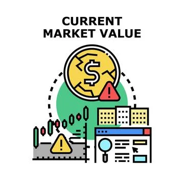 Current market value decline and financial risk analysis 스톡 일러스트