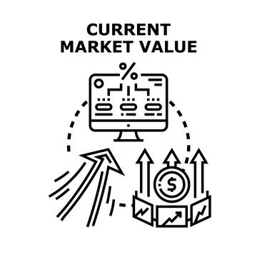 Current market value evaluating financial growth success 스톡 일러스트