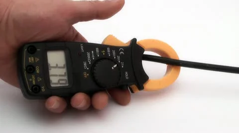 Current measurement digital instrument.Multimeter, Stock Footage 12522114
