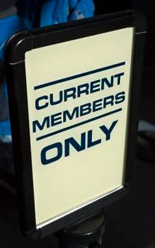 Current Members Only Sign Stock Photos