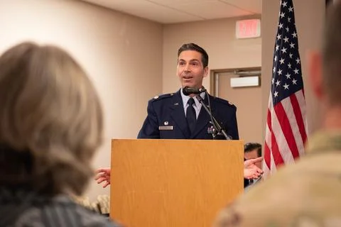 Current Military-1940-present day, Lt. Col. Brennan McDonald assumed command of Stock Photos