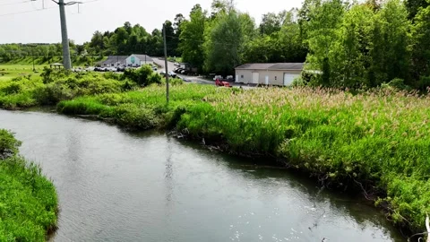 Current Ripples on Downstream - Butternut Creek Golf Course - Syracuse, NY Video stock 336510066