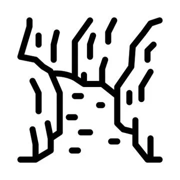 Current river among gorge icon vector outline illustration Stock Illustration